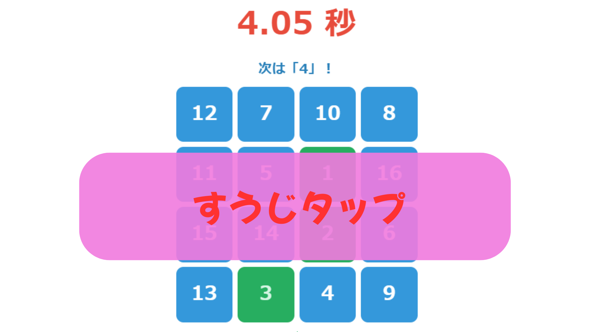数字タップゲーム